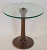 Art Deco Glass Top Pedestal Table .