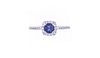 Blue Sapphire & Diamond 14k White Gold Ring