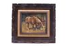 Schildt, Gary (1938-) Horses Feeding Oil Painting
