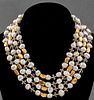 18K Yellow Gold Pearl & Rock Quartz Necklace