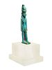 An Egyptian Faience Horus with White Crown
Height 3 3/4 inches. 