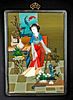 Antique Chinese Reverse Glass Painting w/ Courtesan