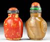 Two Chinese Qing / Republic Glass & Stone Snuff Bottles