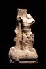 A Roman Marble Sculpture Support with a Male TorsoHeight 29 x width 16 x depth 12 inches.