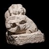 A Roman Marble Fragment with Head of Goat and Lion Paw
Height 7 3/4 inches.