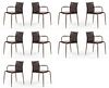 Set of 10 Italian Leather Chairs BY TOM KELLEY