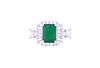 Opulent Ribbon Emerald & Diamond Platinum Ring