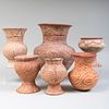 Group of Six Pottery 'Mushroom' Vessels