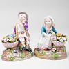 Pair of Meissen Porcelain Figures of Child Flower Sellers