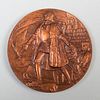 August Saint-Gaudens 1893 Bronze Medalion of Columbus