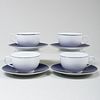 Set of Four Armani Casa Porcelain Coffee Cups and Saucers