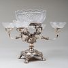 Victorian Silver Plate and Cut Glass Epergne
