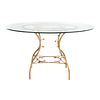 Round Contemporary Gilt Metal Dining Table