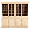 English Painted Distressed Step Back Cupboard