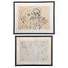 Raoul Middleman. Two Framed Drawings