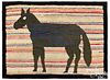 American hooked rug with horse, early 20th c.