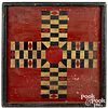 Painted pine parcheesi gameboard, late 19th c.