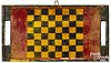 Painted pine double sided gameboard, ca. 1900