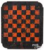 Painted butternut gameboard, early 20th c.