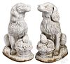 Pair of cast iron garden spaniels, late 19th c.