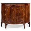 An Adams Style Mahogany Demilune Inlaid Cabinet