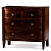 An Italian Neoclassical Mahogany Bowfront Chest of Drawers