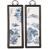 A Pair of Chinese Landscape Plaques