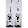A Pair of Fantoni Figural Ceramic Table Lamps