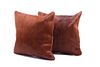 Red Angus Brown Cowhide Premium Pillow Set of Two