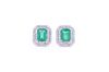 Classic 3.25ct Emerald & Diamond 14K Gold Earrings