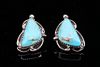 Navajo Sterling & Kingman Turquoise Earrings