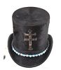 Plains Indian Top Hat with Silver Cross & Beads