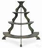 Painted pine four-tier plant stand, 19th c., re