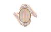 Excellent Opal & Diamond 14K Gold Ring