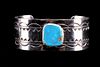 Navajo Sleeping Beauty Silver Bracelet Cuff