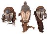 Three West African Carved Fang Style Masks