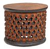 Large West African Carved Openwork Stool