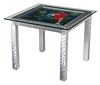 Modern Craft Stained Glass Aluminum Side Table