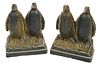 Pair of Rookwood Figural Penguin Pottery Bookends