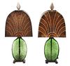 Pair French Art Deco Mica and Glass Table Lamps