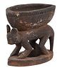 West African Carved Wood Bowl