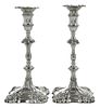 Pair of George III English Silver Candlesticks