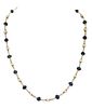 18kt. Sapphire and Pearl Necklace 