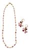 18kt. Gemstone Necklace and Earrings 