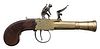 English Brass Flintlock Blunderbuss Pistol by Court, ca 1800 