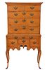 New England Queen Anne Figured Maple High Chest