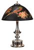 Pairpoint Lamp with Reverse Painted Parrot Shade