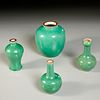 (4) Chinese apple green glaze crackle vases
