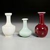 (3) Chinese glazed porcelain cabinet vases
