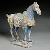 Chinese Tang style carved wood horse